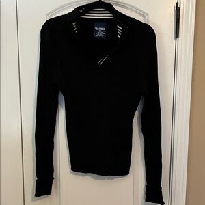 Polo by Ralph Lauren Women’s Vintage Y2K Black sweater quarter zip. Size Large